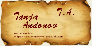 Tanja Andonov vizit kartica